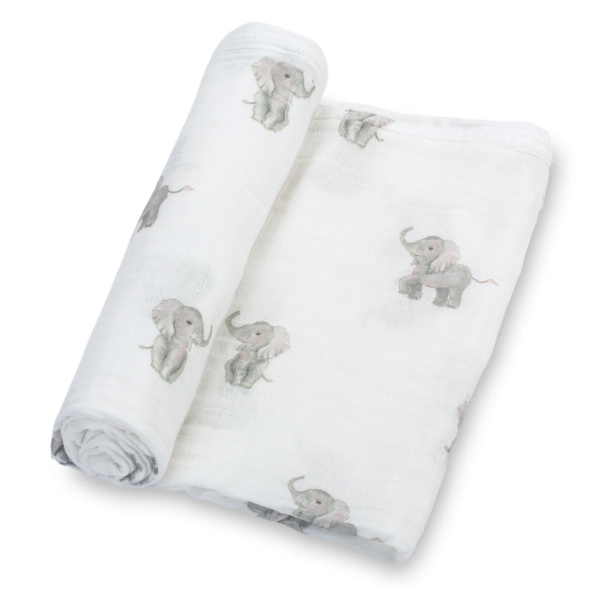 Lolly Banks - Baby Elephant Muslin Swaddle Blanket