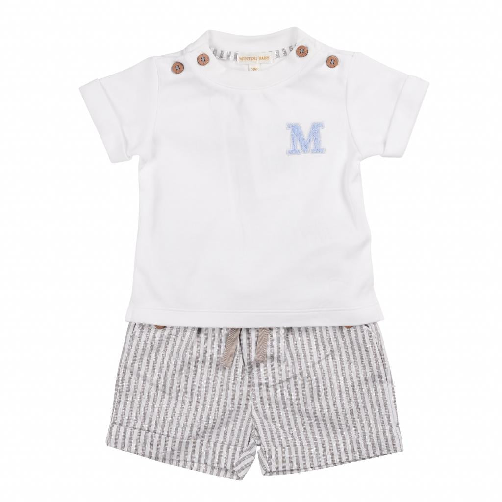 Mintini Baby - Striped Shorts & T-Shirt Set