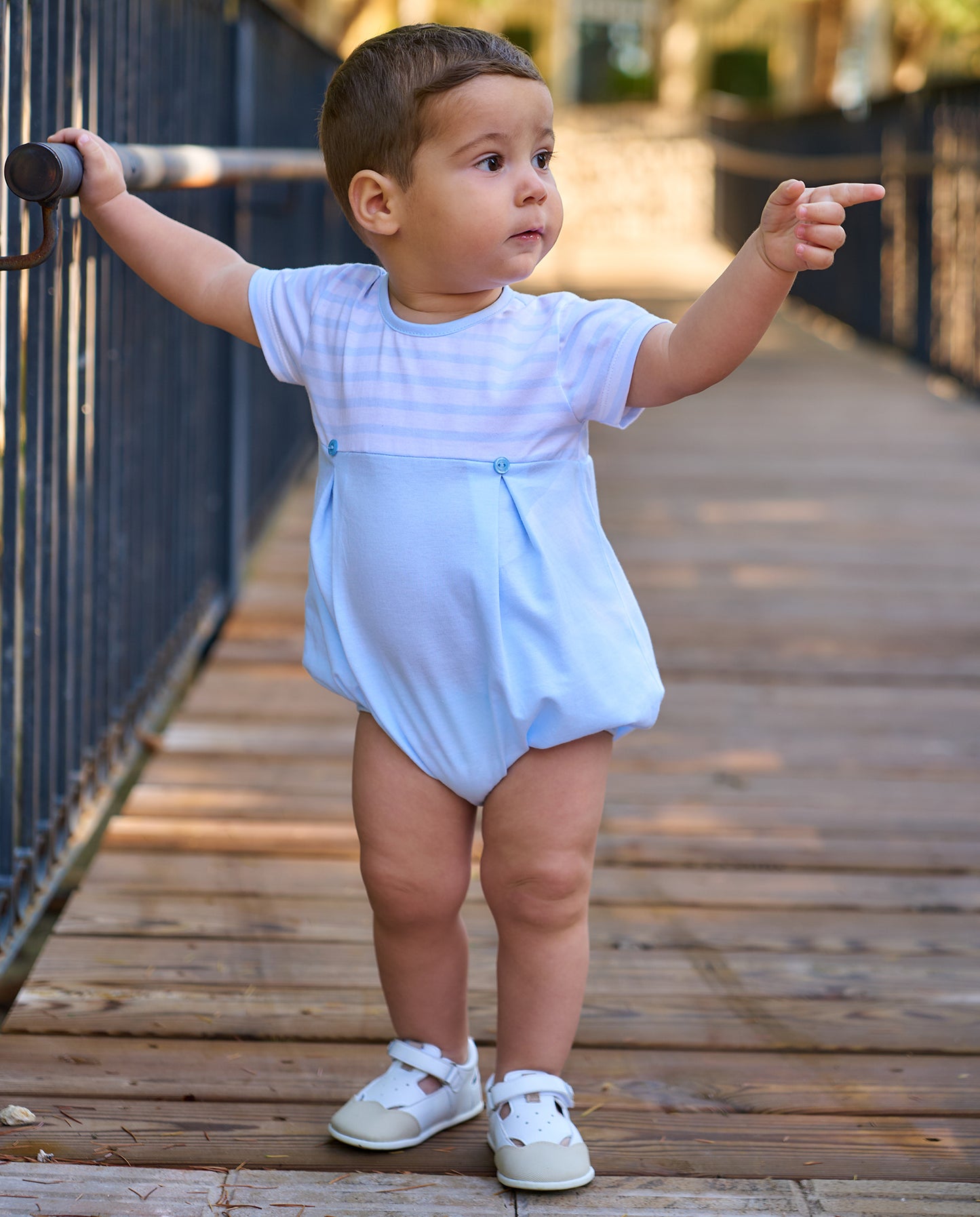 Rapife Boys Blue Stripe Detail Romper