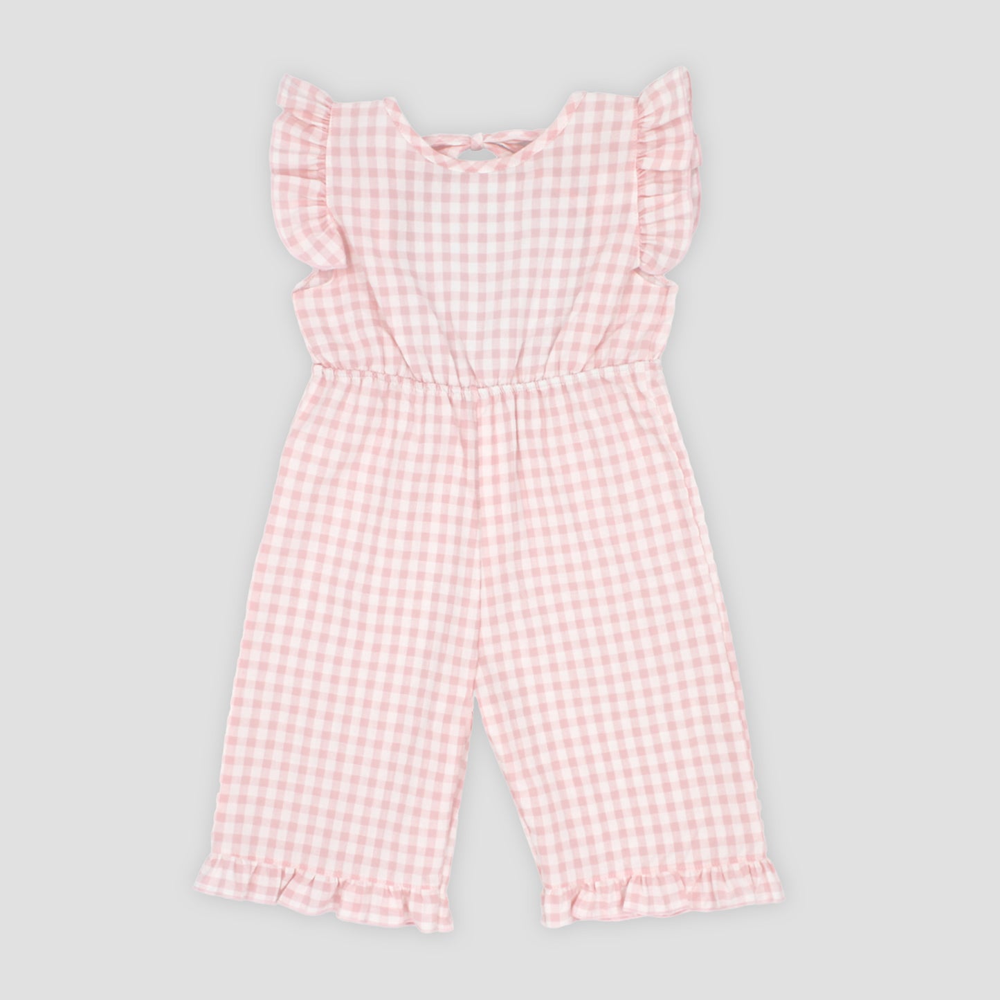 Rapife Girls Pink Check Jumpsuit