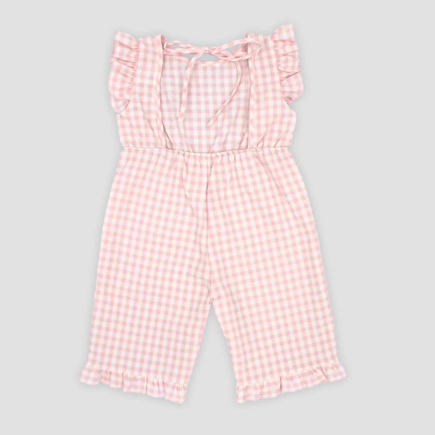 Rapife Girls Pink Check Jumpsuit