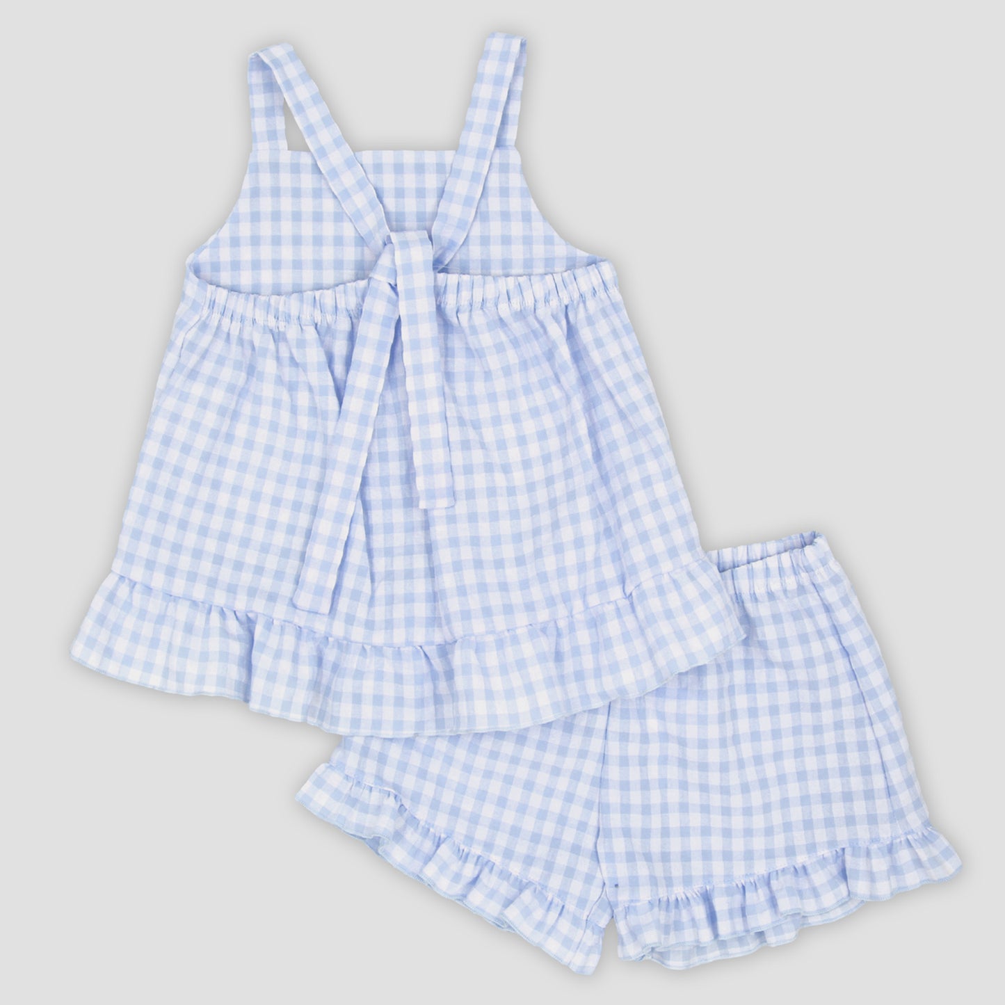 Rapife Girls Blue Check Top & Shorts Set