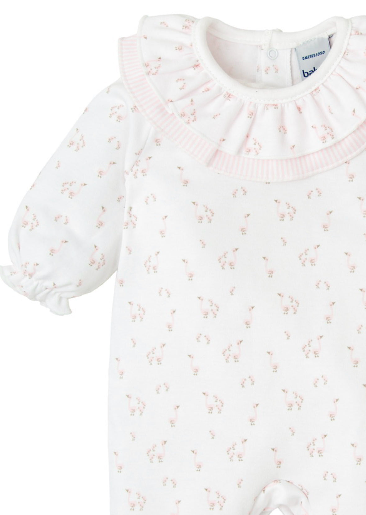 Babidu Girls White Cotton Duck Print Babygrow Pyjamas