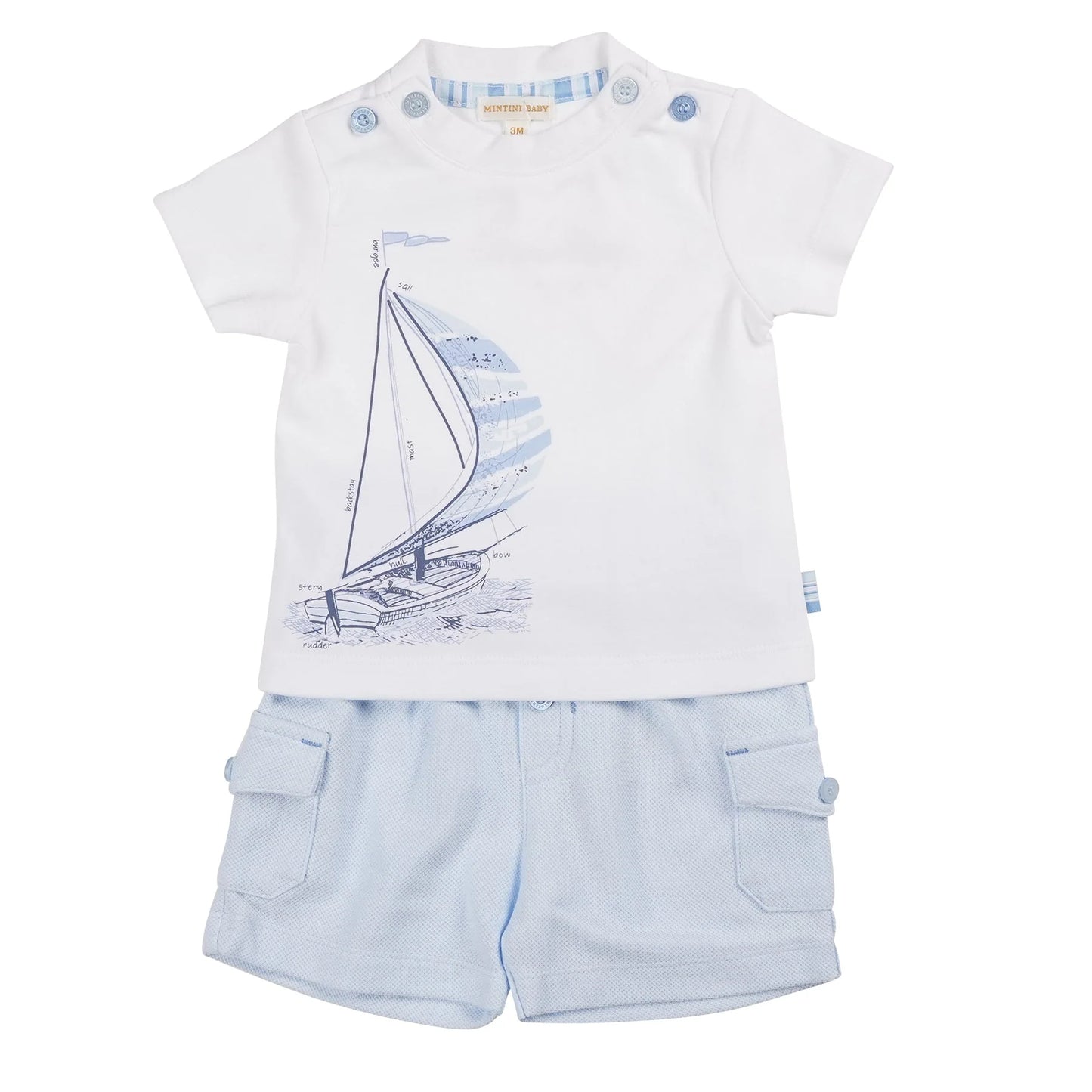 Mintini Baby - Sailboat Top & Shorts