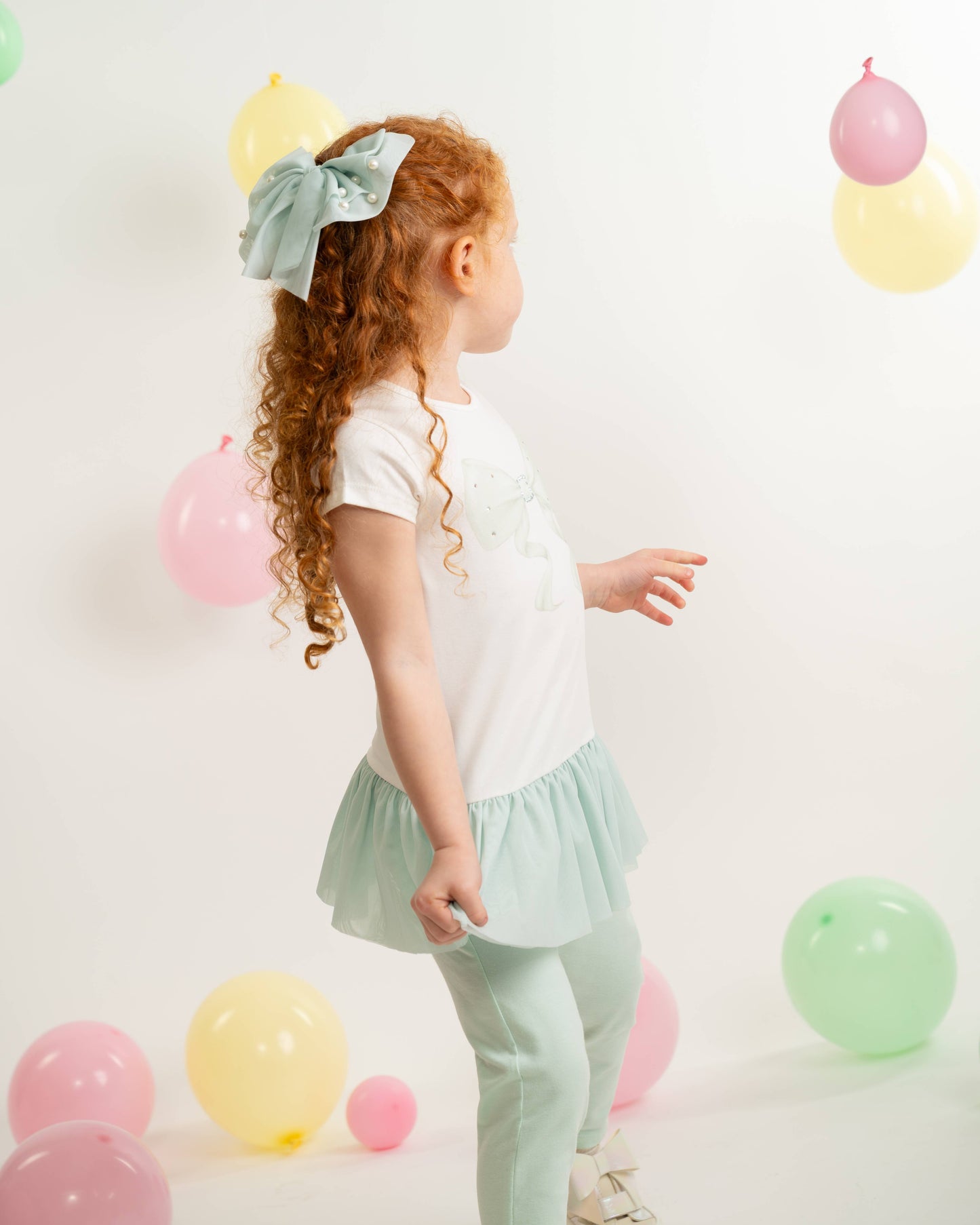 Caramelo Mint Bow Legging Set