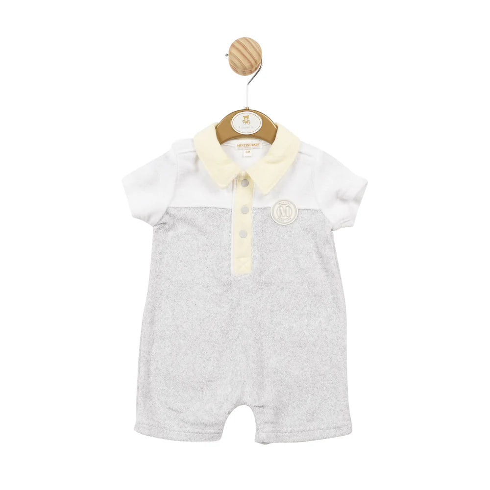 Mintini - Grey with Lemon Collar Romper