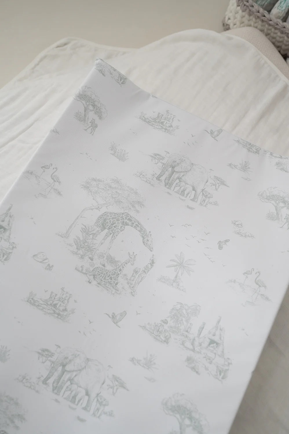 Gilded Bird Wedge Baby Changing Mat - Safari Toile