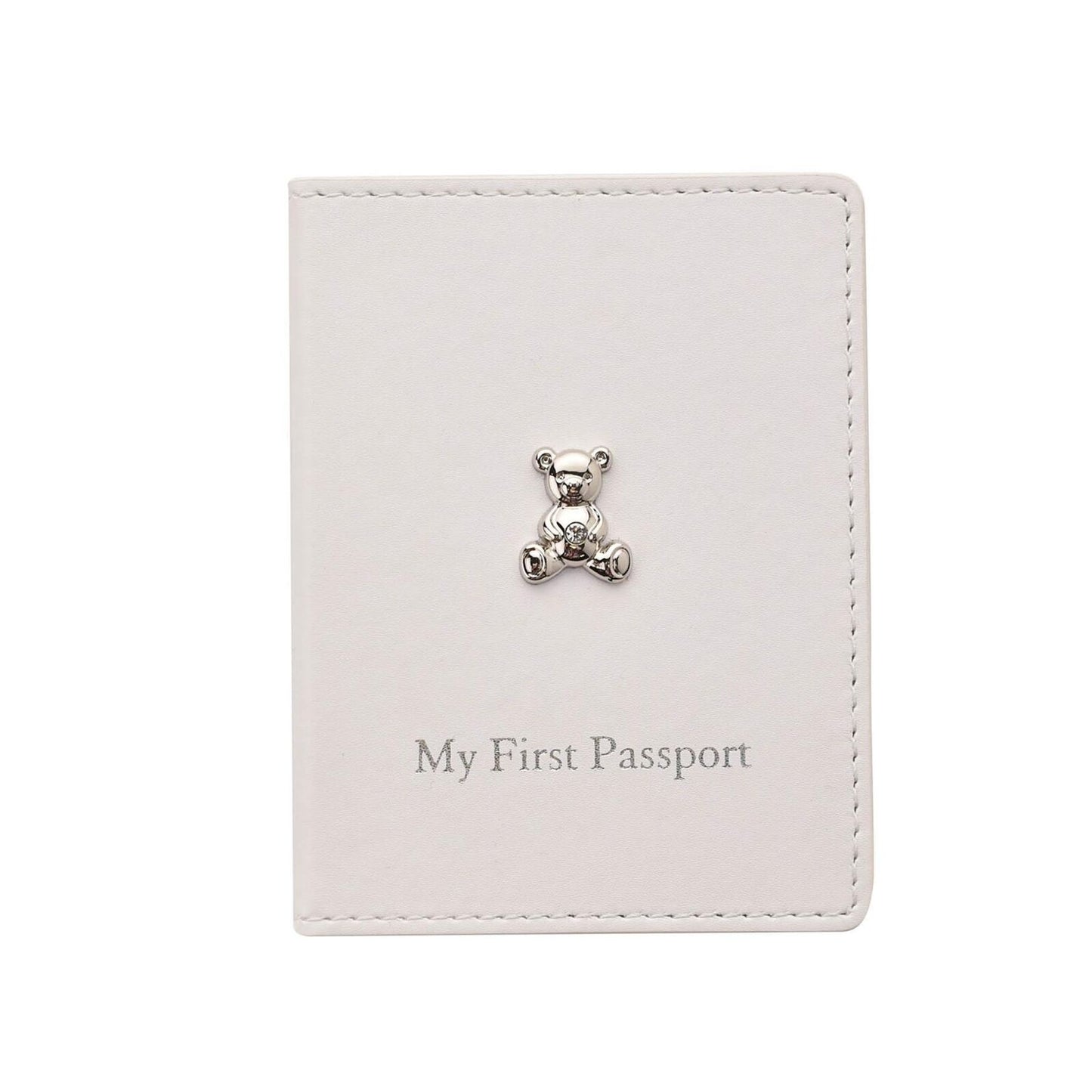 Button Corner My First Passport & Luggage Tag - White
