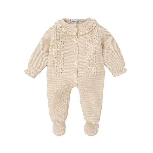 Babidu - Beige Romper with matching Hat