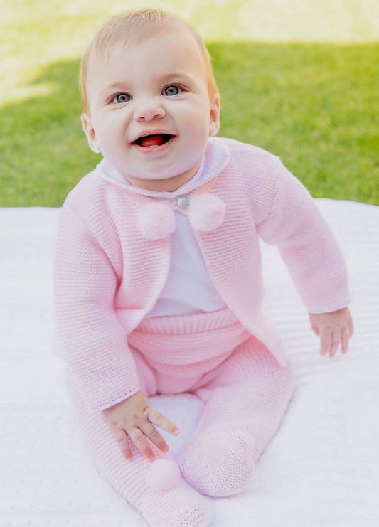 Pink Pom Pom Knitted Set