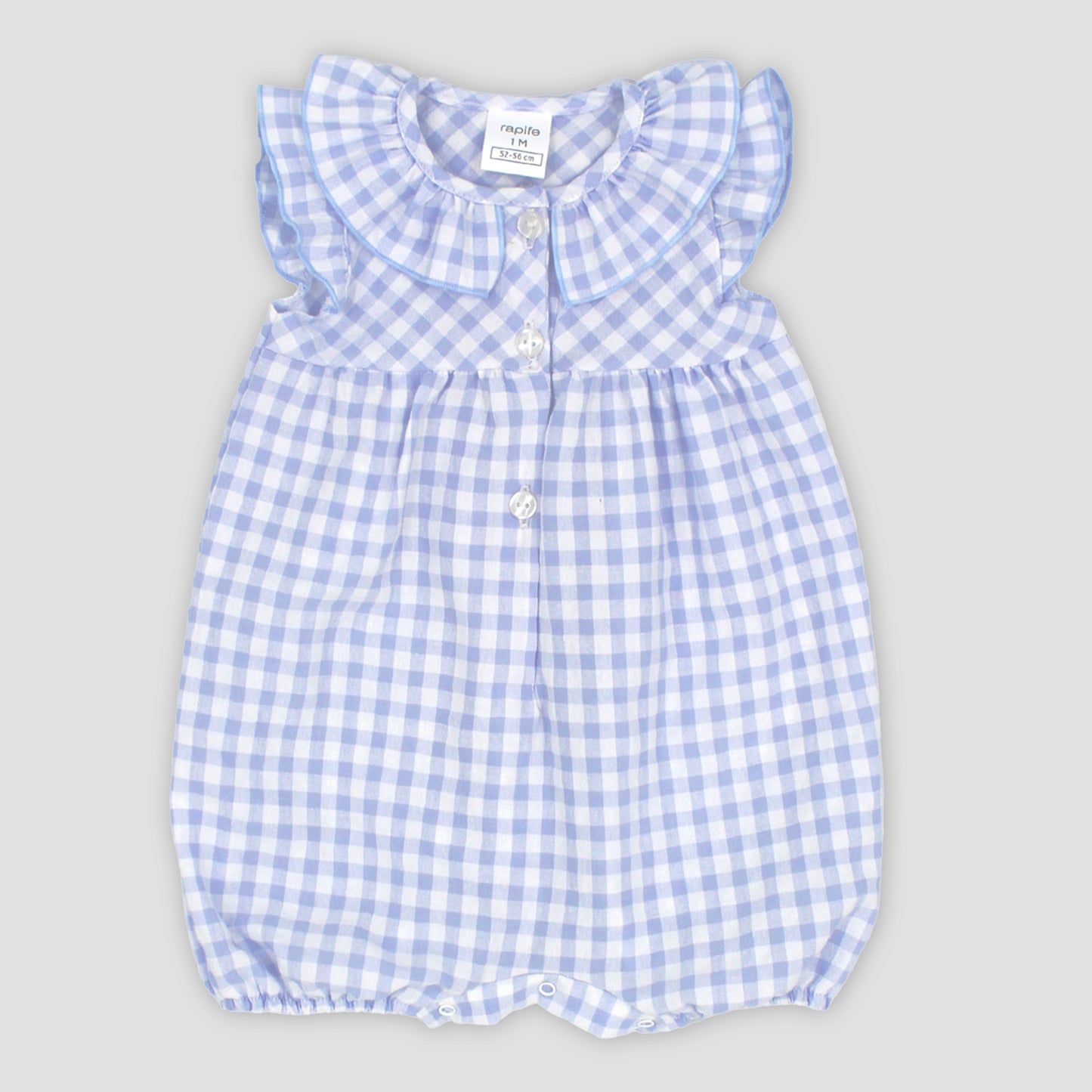 Rapife Girls Blue Check Romper