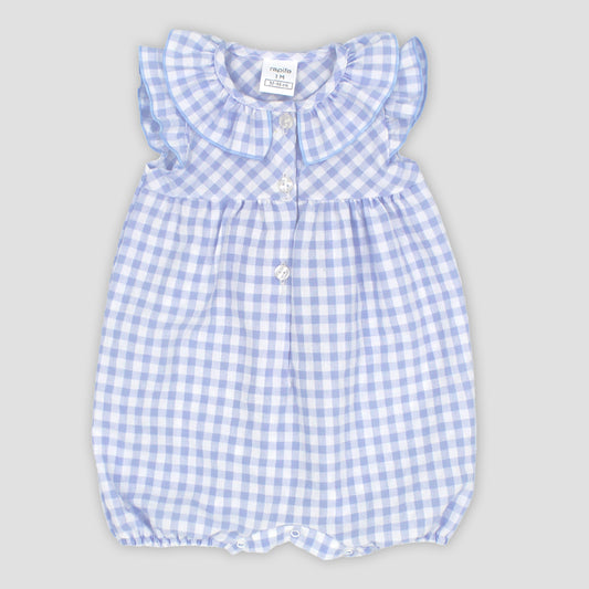 Rapife Girls Blue Check Romper