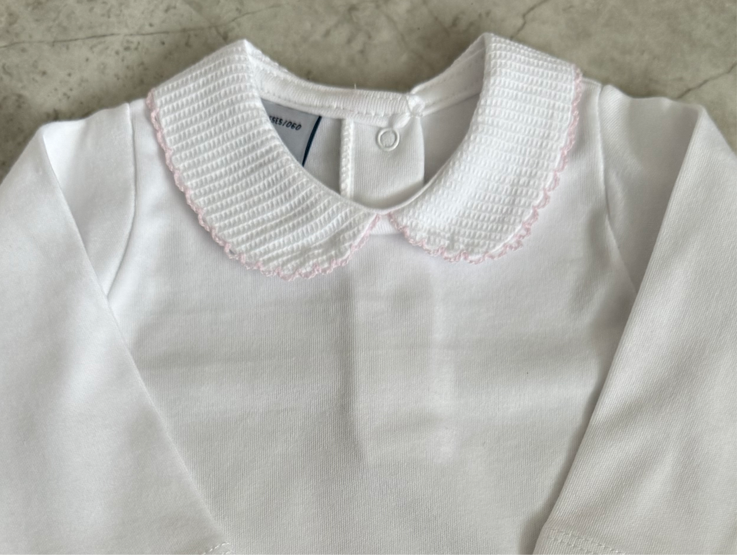 Babidu - Bodysuit with Pink Detail on Collar