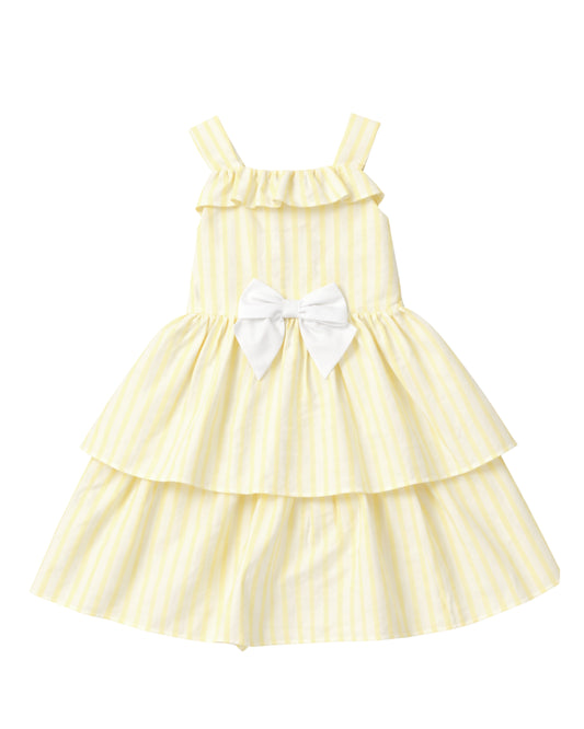 Caramelo Lemon Layered Ruffle Dress & Jumpant set