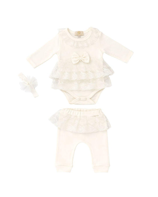 Caramelo Ivory Baby Girl Two Piece Set