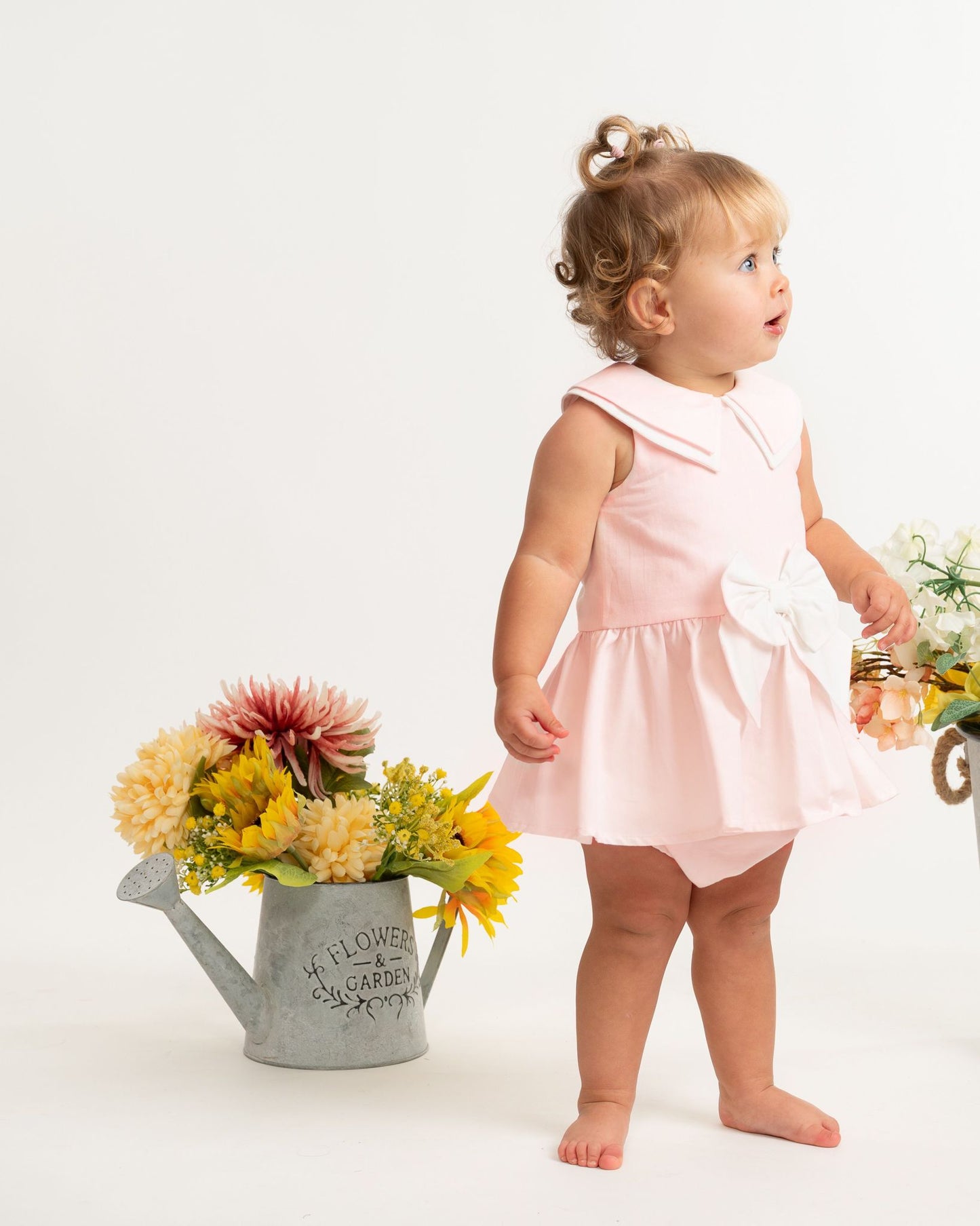 Caramelo Pink Frill Waist Woven Romper