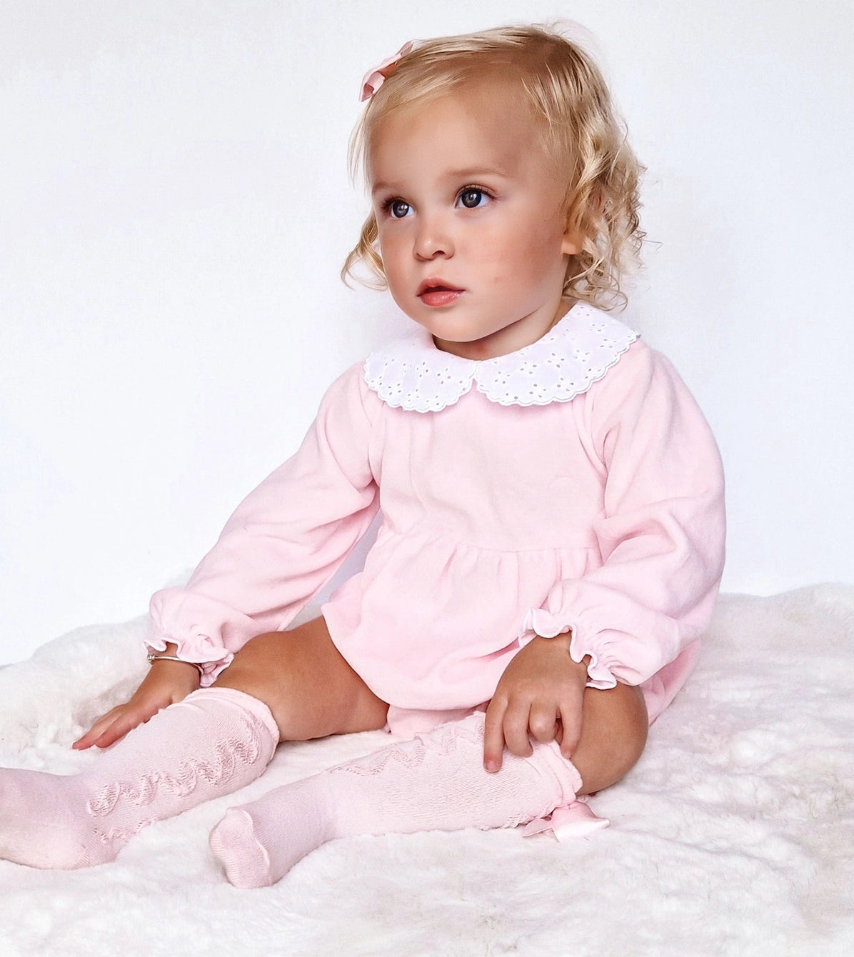 Nova Pink Velour Romper