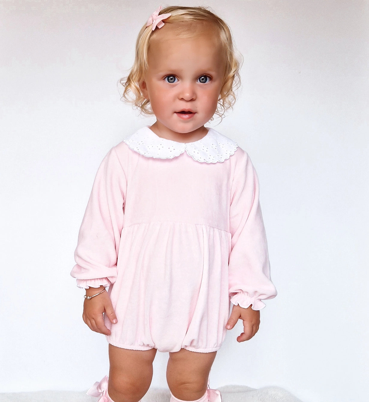 Nova Pink Velour Romper