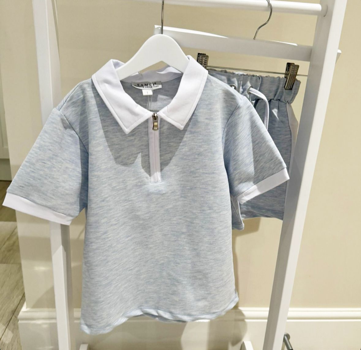 Boys Baby Blue 2 Tone Two Piece