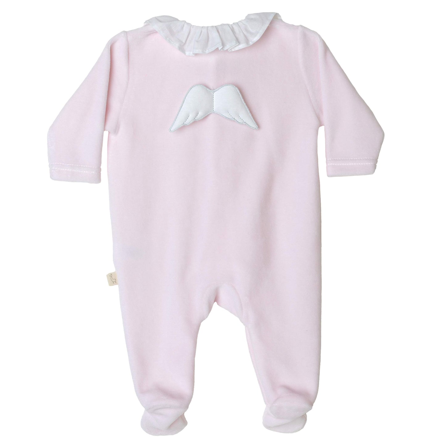 Baby Gi - Angel Velour Frilly Babygrow - PINK