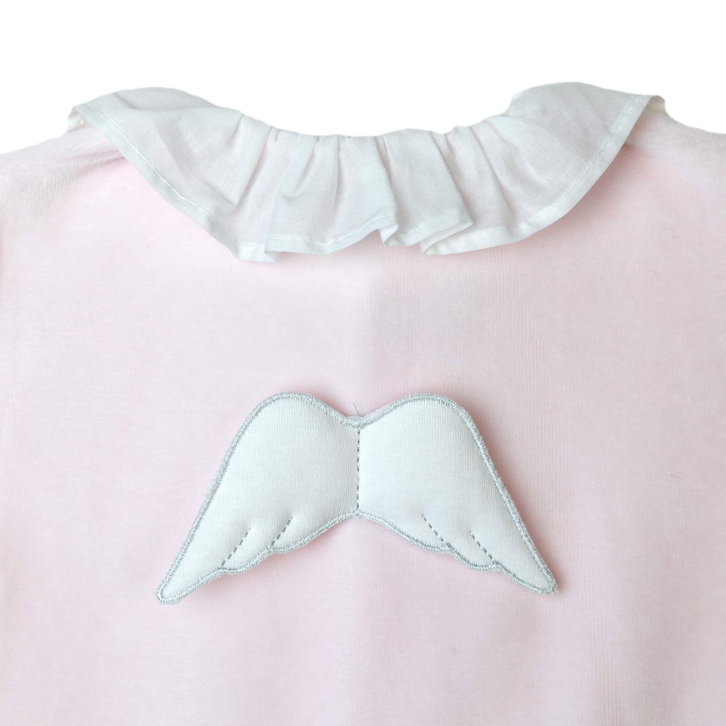 Baby Gi - Angel Velour Frilly Babygrow - PINK