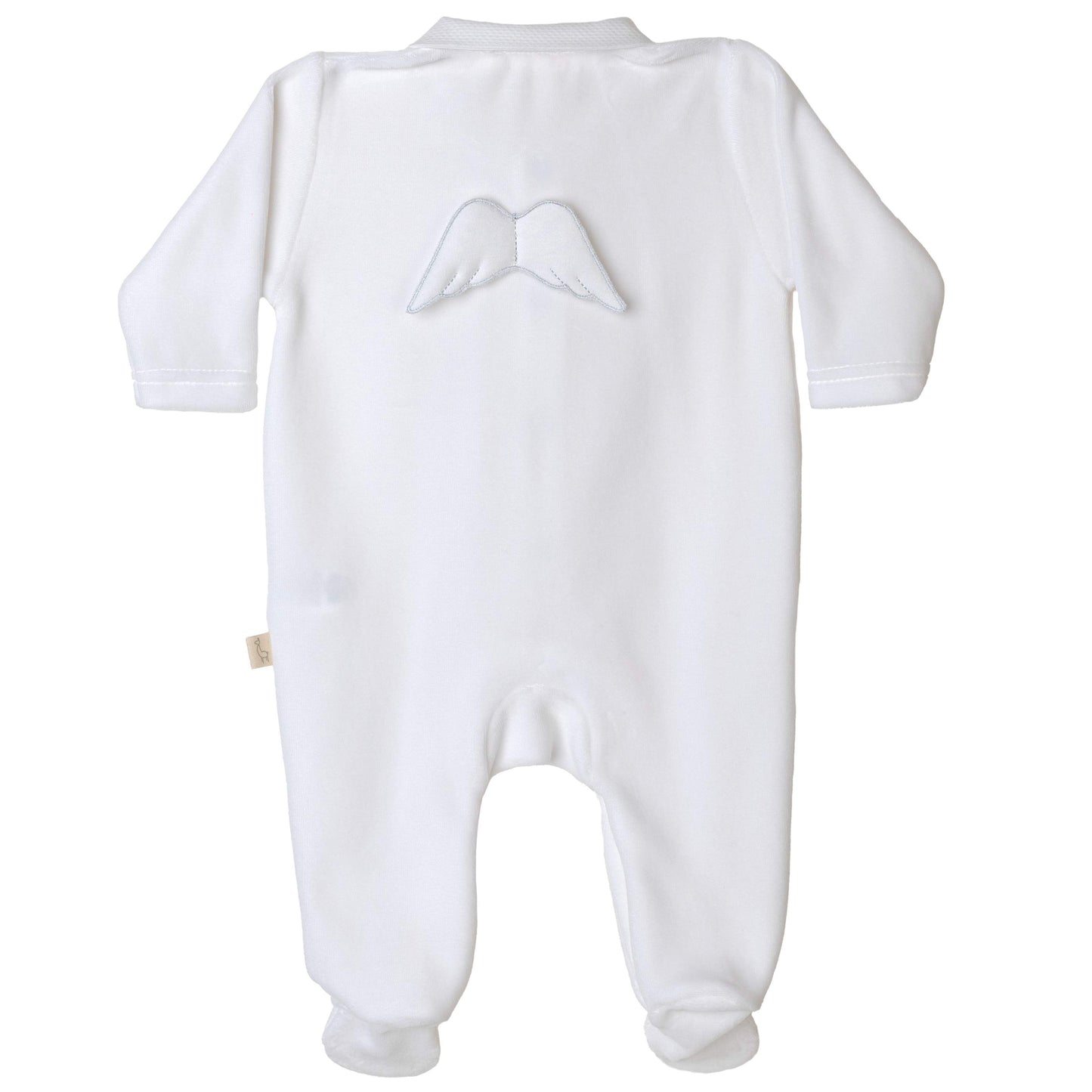 Baby Gi - Angel Velour Babygrow - WHITE