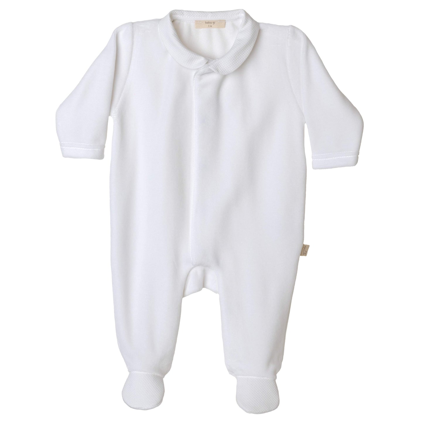 Baby Gi - Angel Velour Babygrow - WHITE