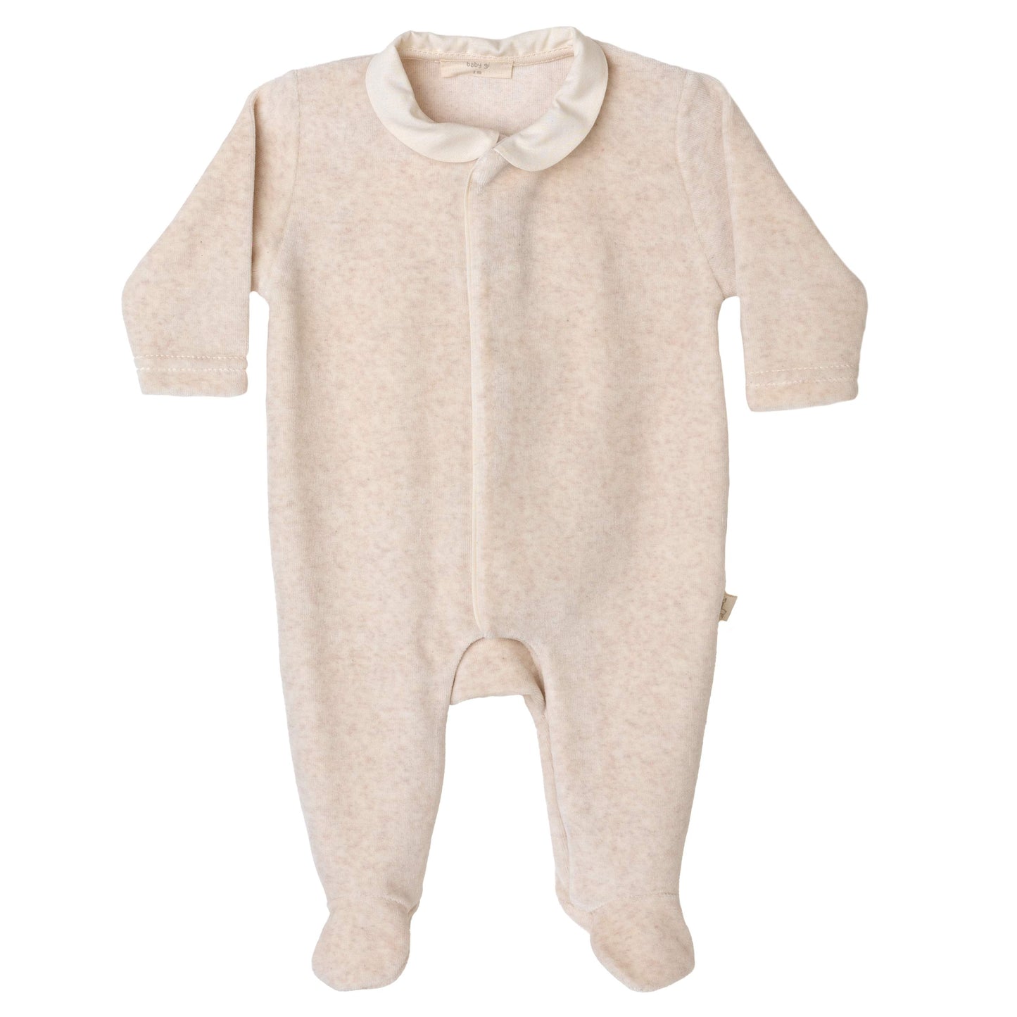 Baby Gi - Angel Velour Babygrow - CAMEL