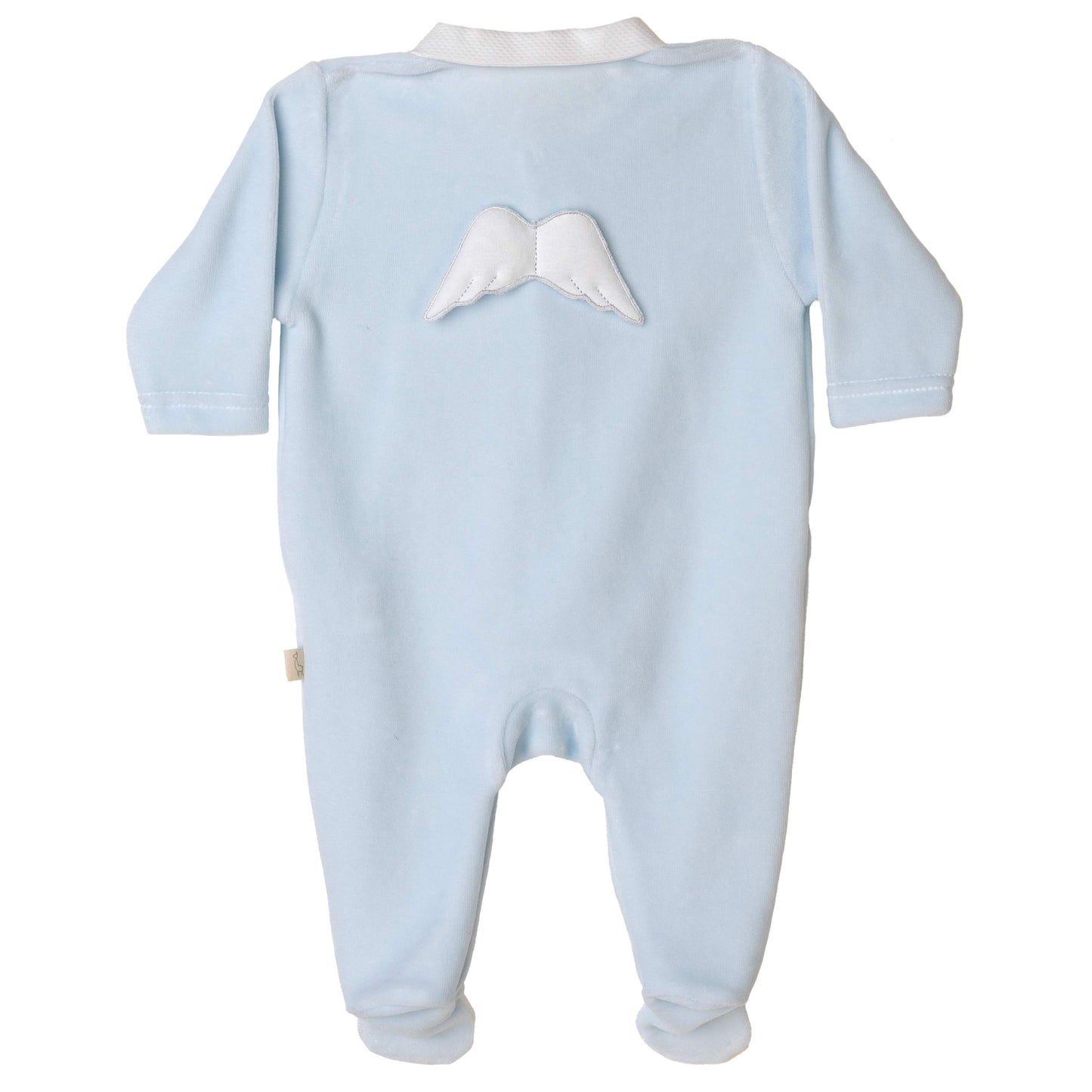 Baby Gi - Angel Velour Babygrow - BLUE