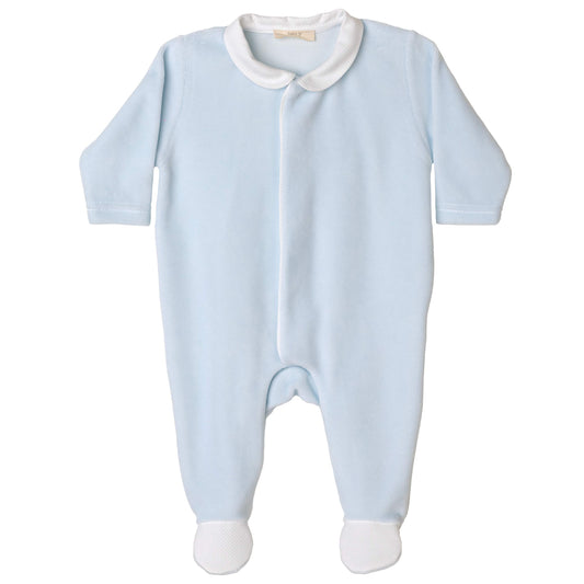 Baby Gi - Angel Velour Babygrow - BLUE