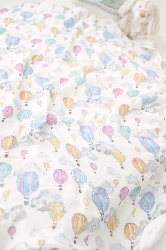 Gilded Bird X-Large Muslin Swaddle - Balloon Festival