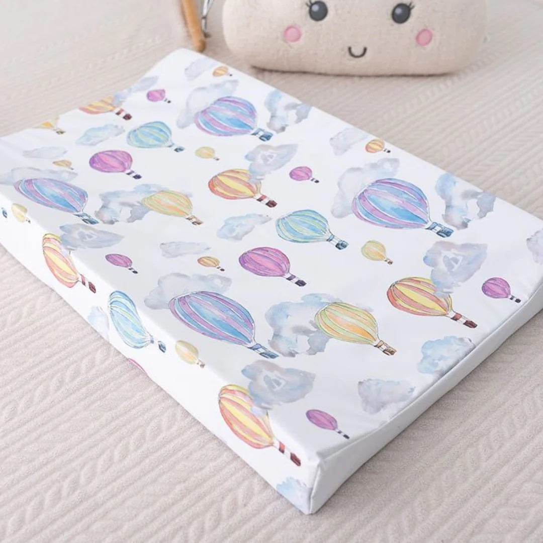 Gilded Bird Wedge Baby Changing Mat - Balloon Festival White