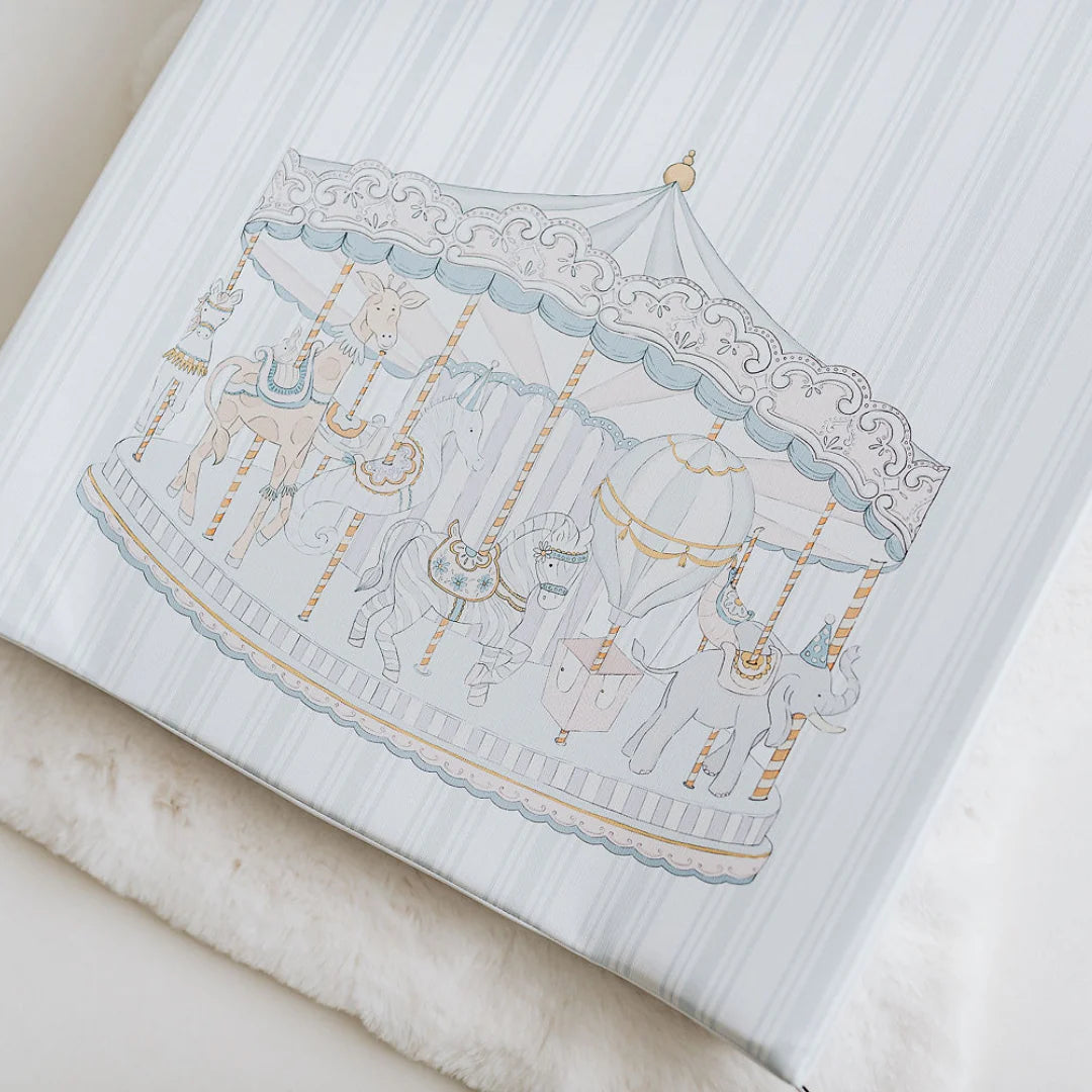 Gilded Bird Wedge Baby Changing Mat - Carousel Blue Stripe