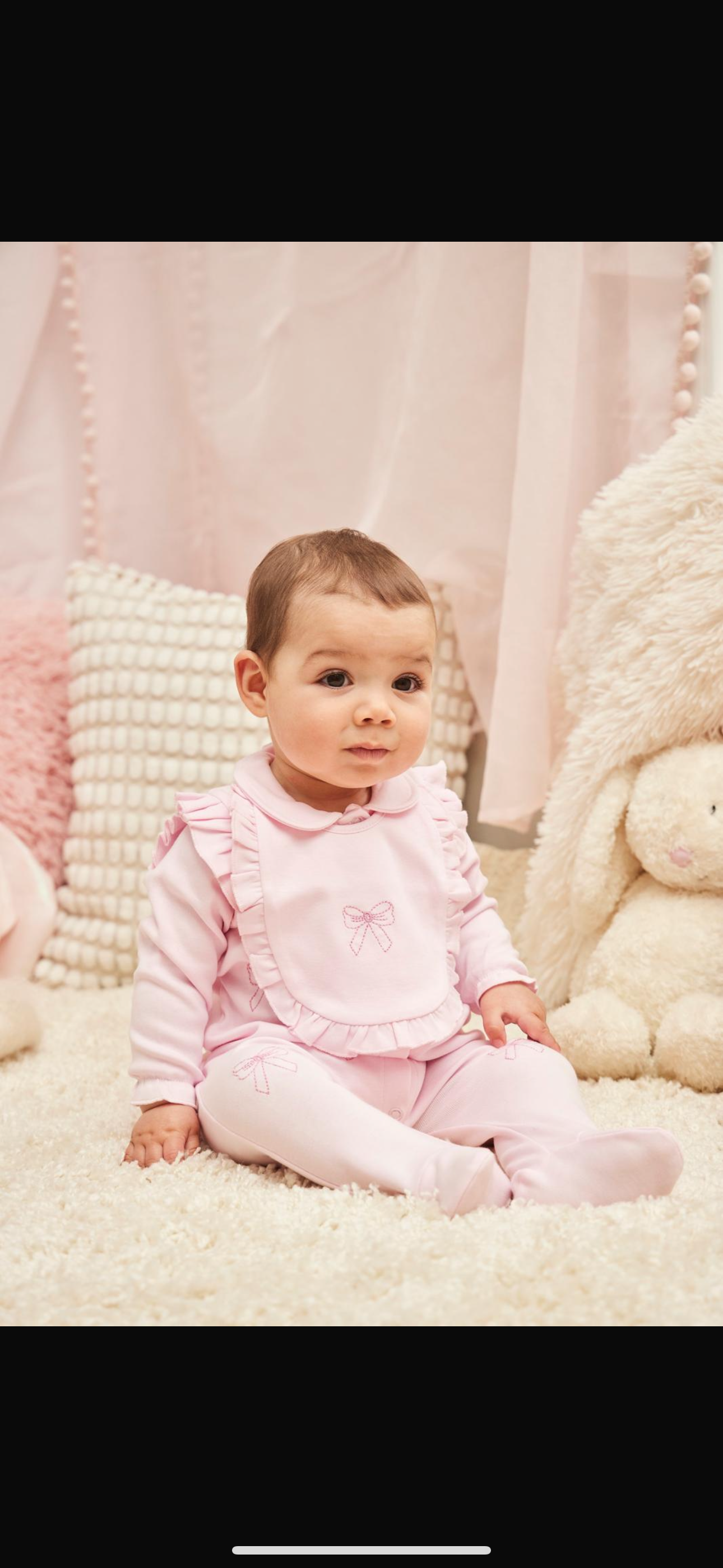Caramelo Pink Bow Babygrow with Bib
