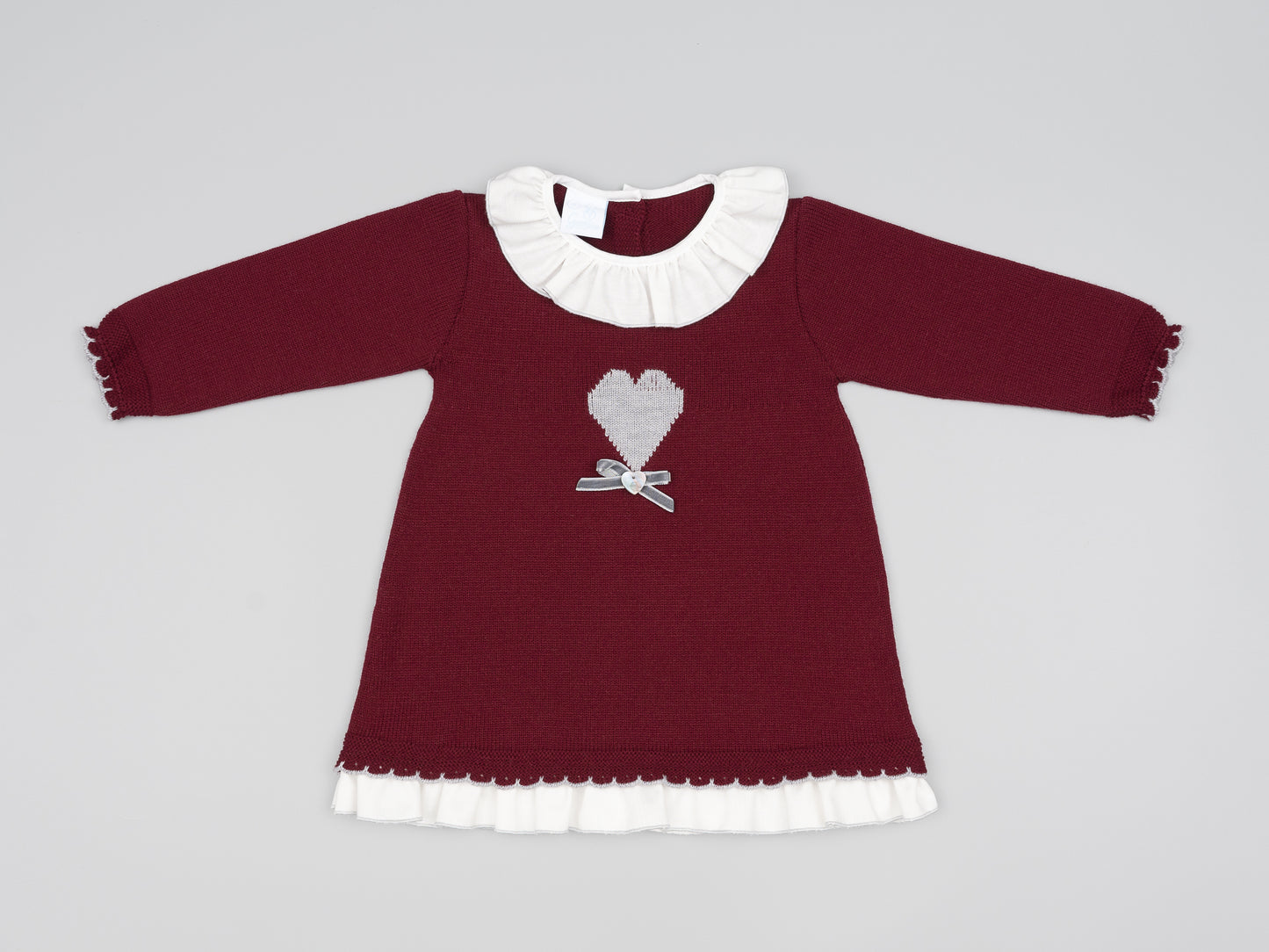 Granlei - Burgundy Knitted Heart Dress