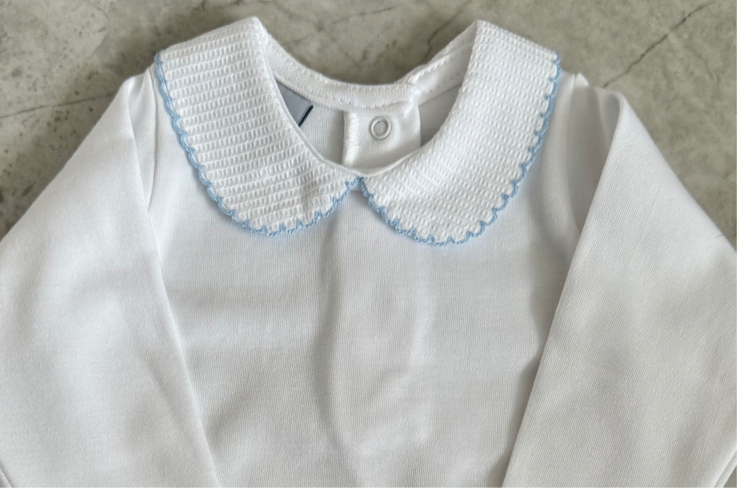 Babidu - Bodysuit with Blue Detail on Collar