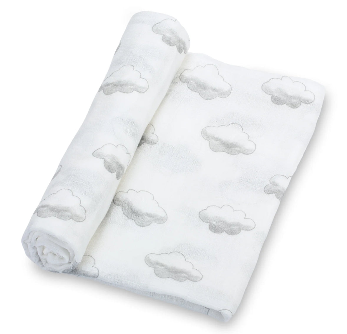 Lolly Banks - When Skies Are Grey Baby Muslin Cloud Swaddle Blanket