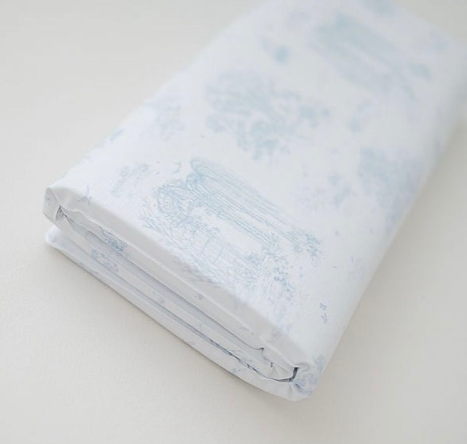 Gilded Bird Travel Changing Mat - Spring Toile Blue