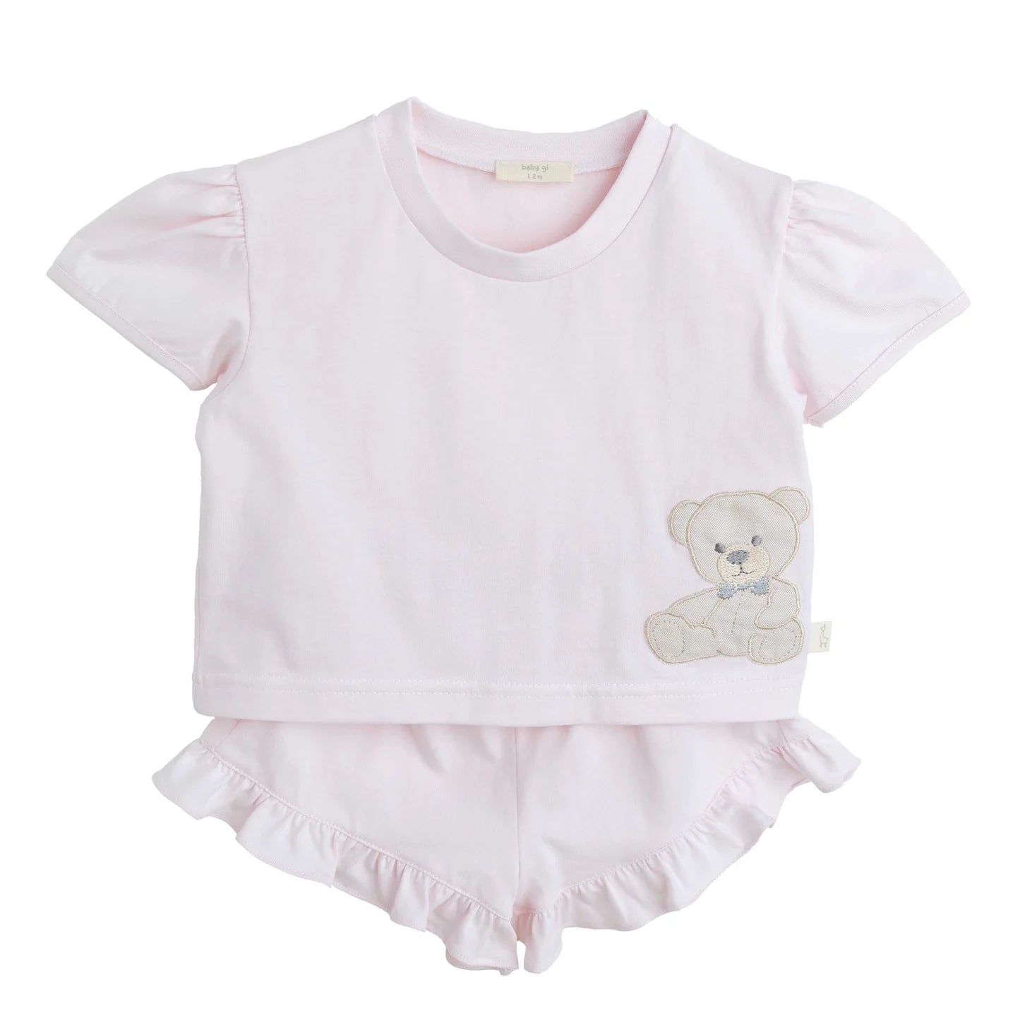 Baby Gi Pink Teddy Short Set