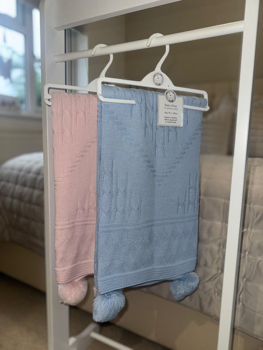 Knitted Blanket - Blue