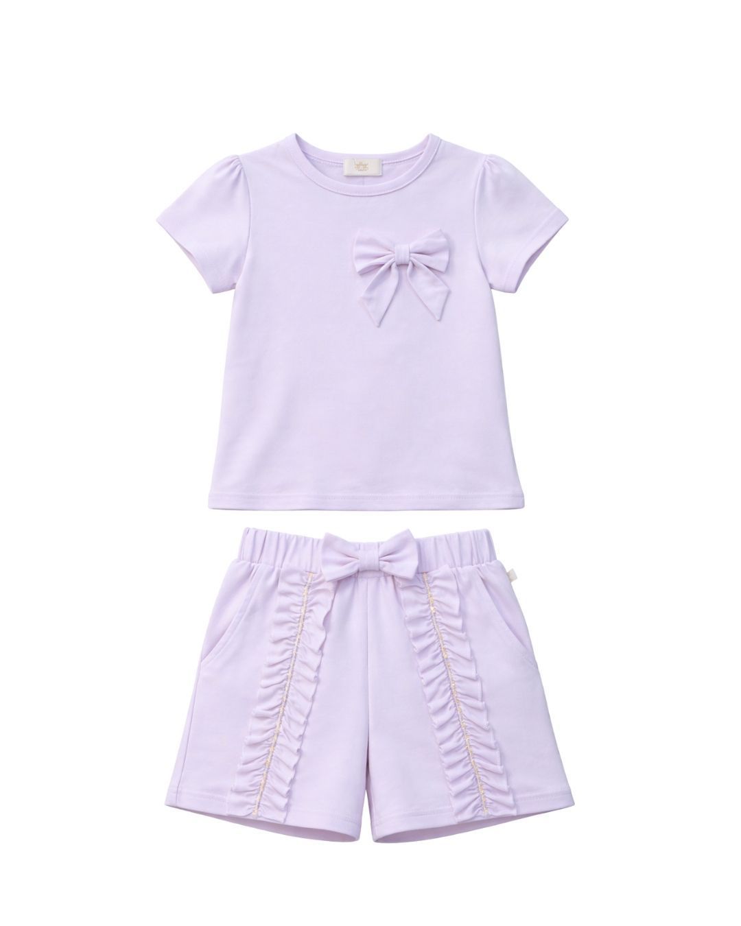 Caramelo Lilac Ruffle Jersey Short Set