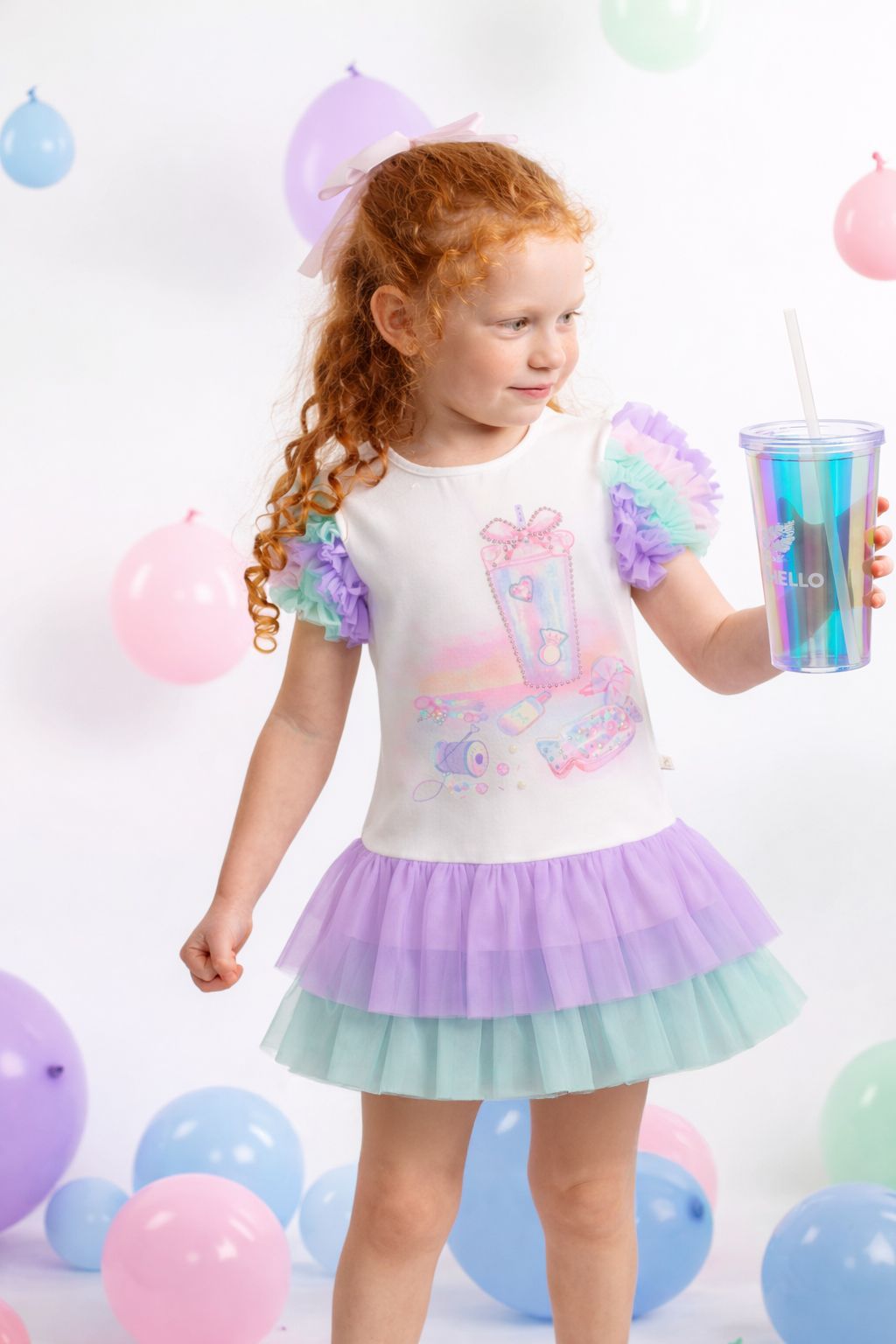 Caramelo Rainbow Crafty Tulle and Jersey Dress