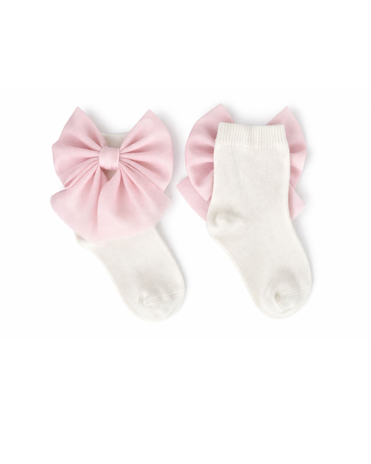 Caramelo Ivory Ankle Socks with Tulle Pink Bow