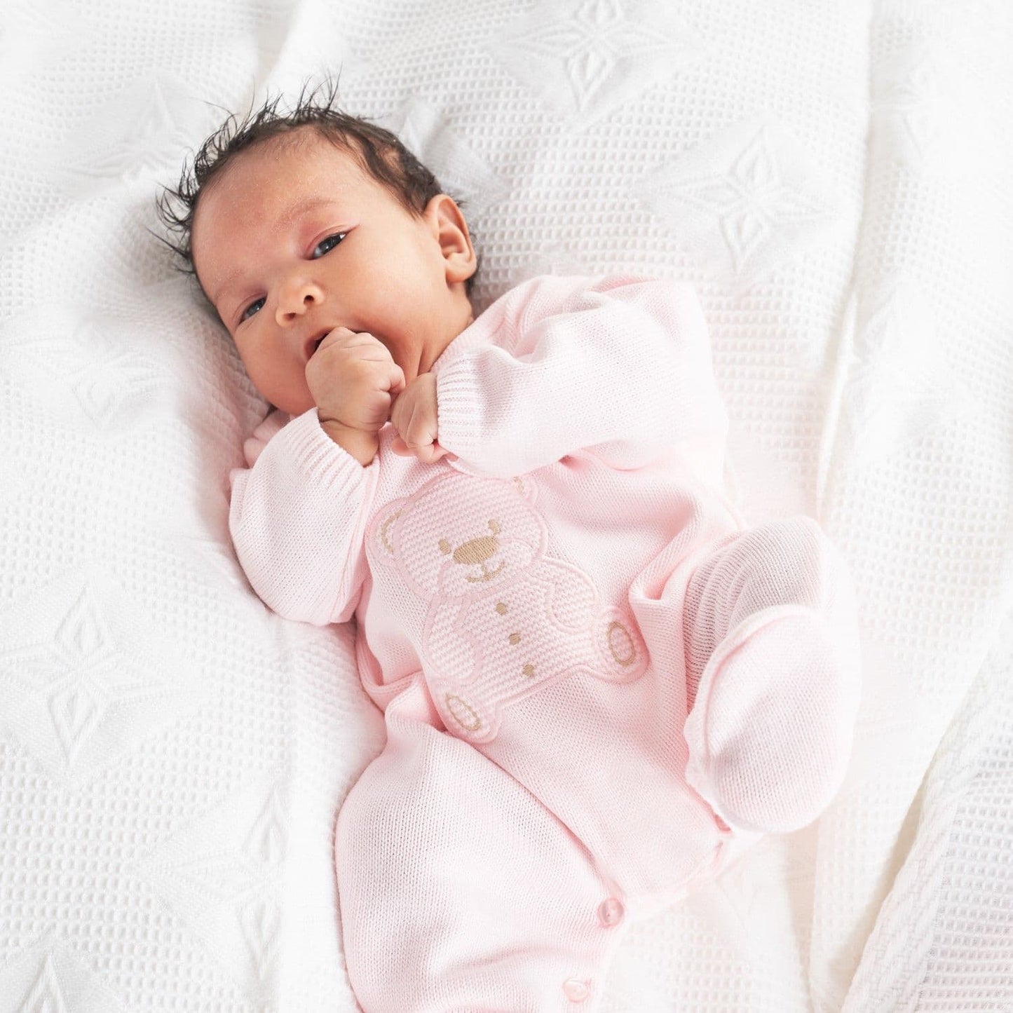 Pink Teddy Knit Onesie