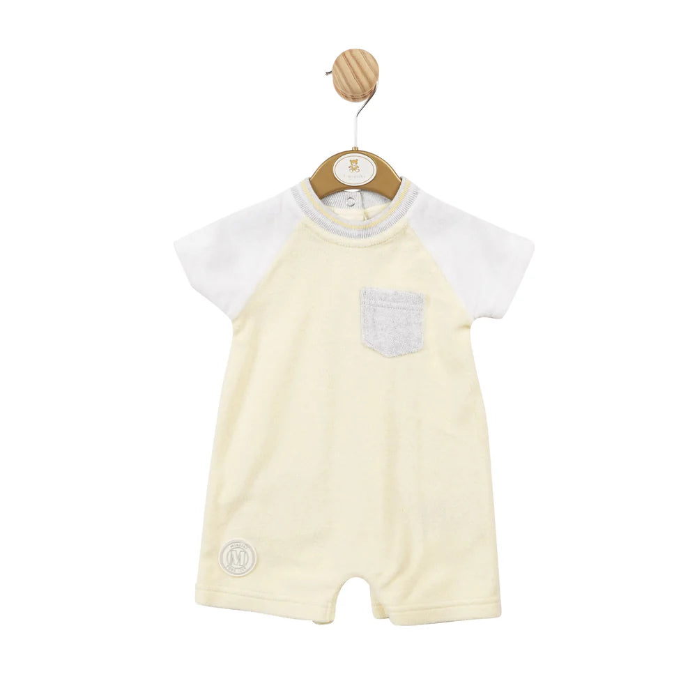 Mintini - Lemon & White Towelling Romper