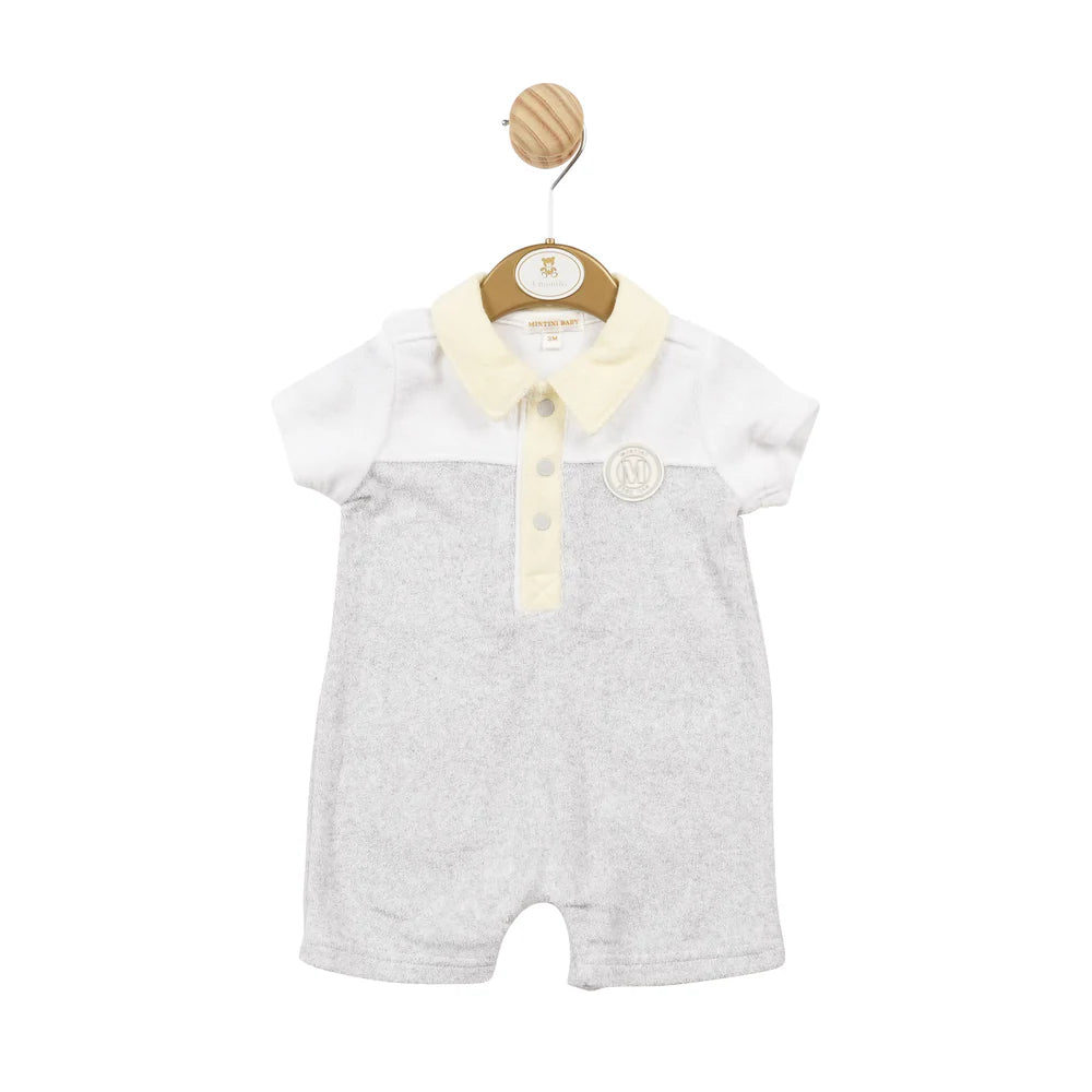 Mintini - Grey with Lemon Collar Romper