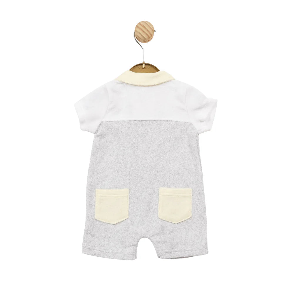 Mintini - Grey with Lemon Collar Romper