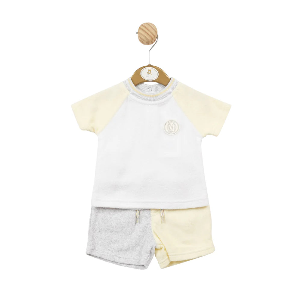 Mintini - White, Lemon & Grey Towelling Two Piece.