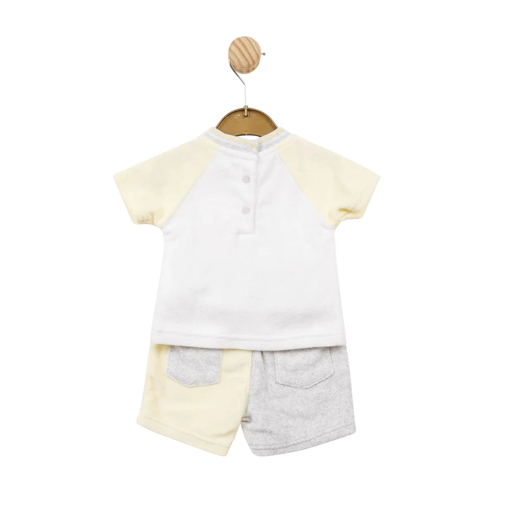 Mintini - White, Lemon & Grey Towelling Two Piece.