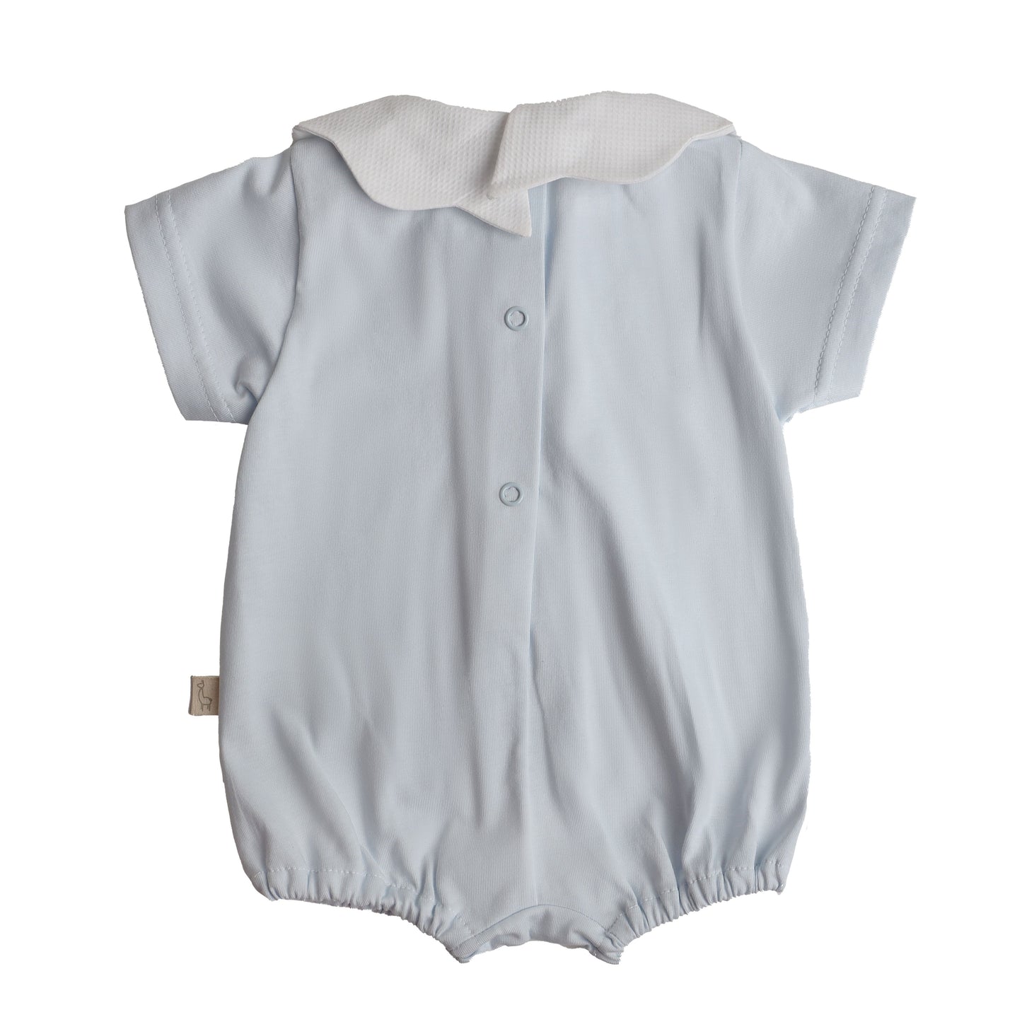 Baby Gi - Blue Cotton Pique Romper